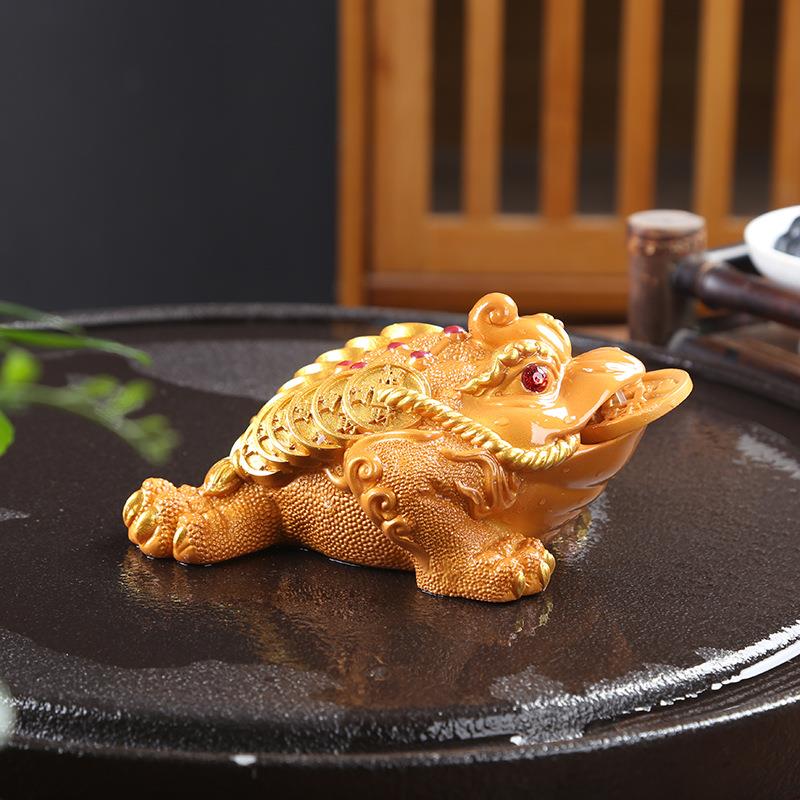 金蟾茶宠摆件精品可养变色招财金蟾茶玩茶桌用品茶具配件茶道茶盘