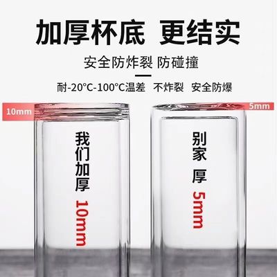 高端茶水分离杯双层玻璃隔热泡茶杯男女士水杯随身简约花茶杯