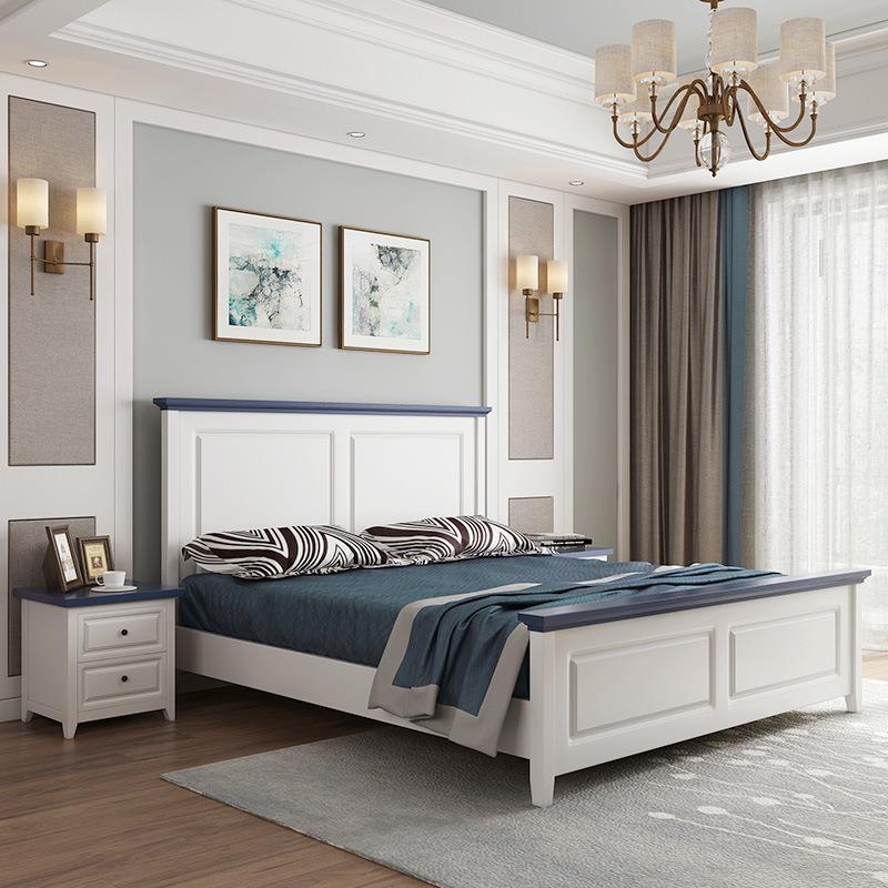 f实木床1.8米欧式床双人床主卧婚床现代简约1.5米白色储物