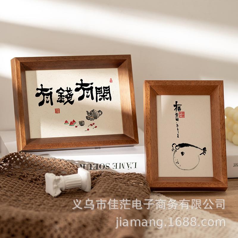 创意欧式相框6寸相框松木实木摆台画框810寸16寸48K洗照片DIY框架