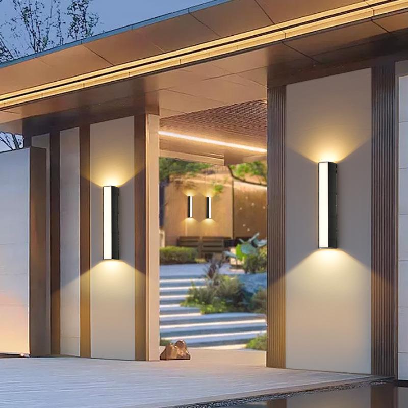 LED户外壁灯庭院阳台露台室外防水市电款洗墙灯现代简约庭院灯