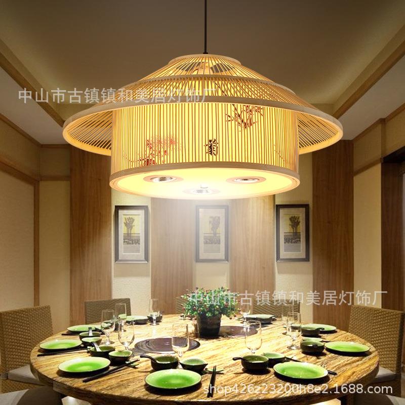 新款中式餐厅吊灯火锅店卡座饭店包间农家乐茶馆东南亚灯具带射灯