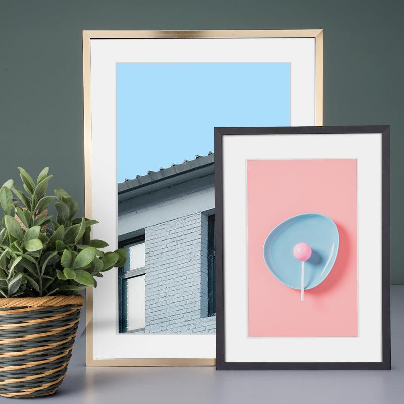 铝合金广告海报相框简约画框装裱挂墙 空框加工尺寸 艺术油画框架