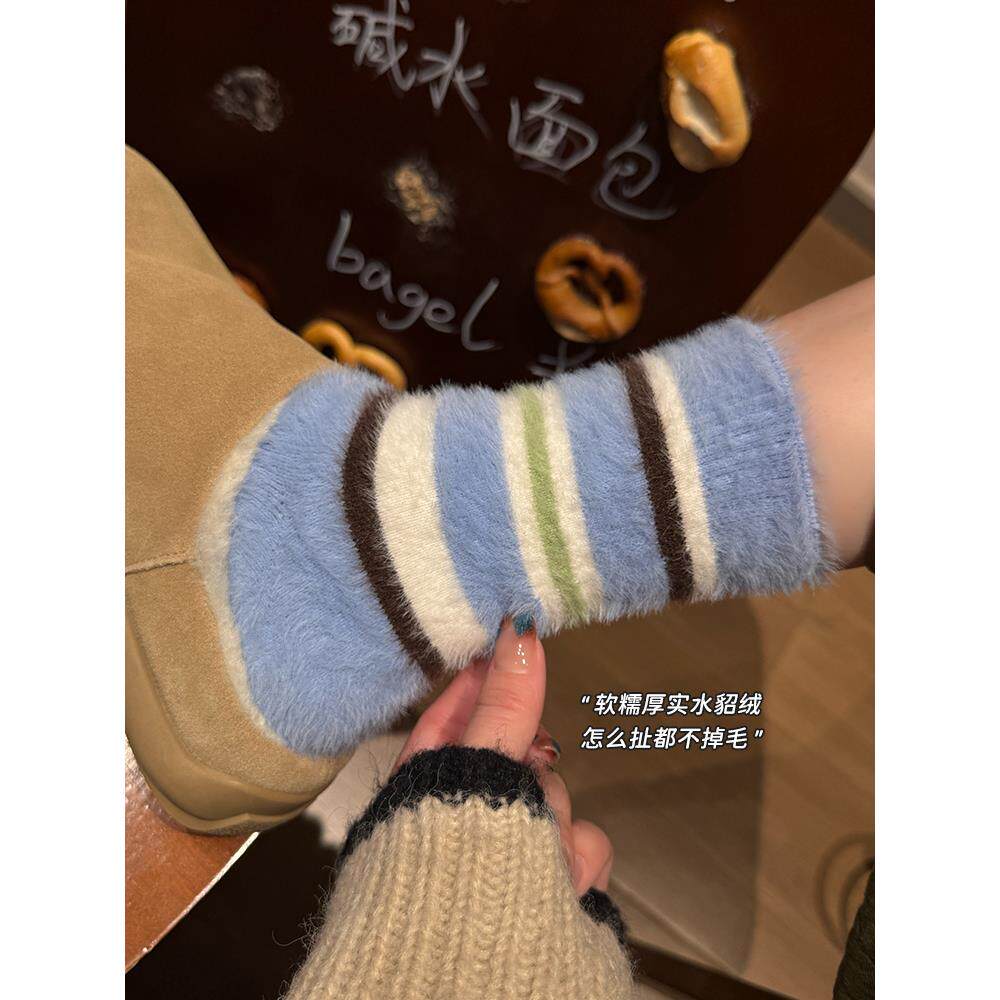 y加厚绒保暖袜子女中筒秋