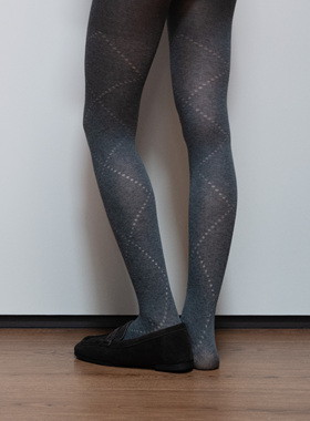 BigSocks菱形镂空薄款裤袜幂式穿搭微透直角跟连裤袜格雷系打底裤