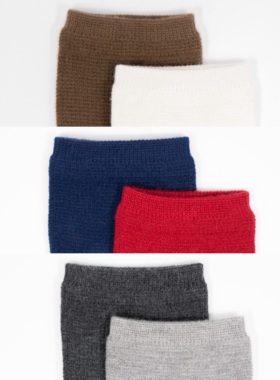 BigSocks格子暗纹中筒袜复古红棕桑蚕丝羊毛秋冬保暖堆堆袜