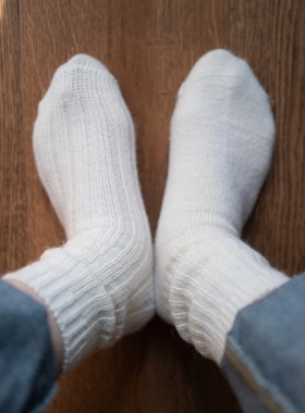 BigSocks加厚白色毛线袜粗针秋冬羊毛兔毛保暖厚实纯色基础