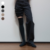 BigSocks过膝压力袜无骨不易起球显瘦保暖不易滑落深灰格雷系秋冬