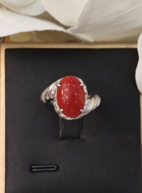 润石珠宝铂900珊瑚戒指13#   JZ001447