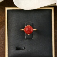 润石珠宝18K金珊瑚戒指14#   JZ001230