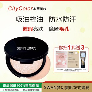 诗瓦丝汀定妆粉饼油皮遮瑕轻薄自然哑光不卡粉持久持妆旗舰店同款