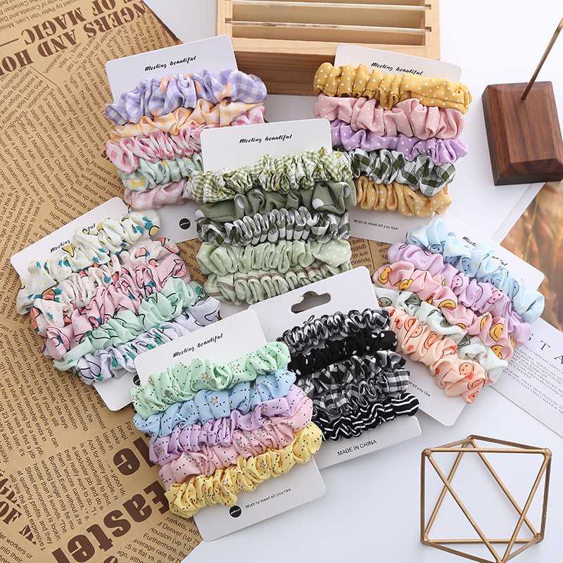 韩版小清新大肠发圈网红小肠圈套装少女马尾皮筋发绳儿童头绳发圈