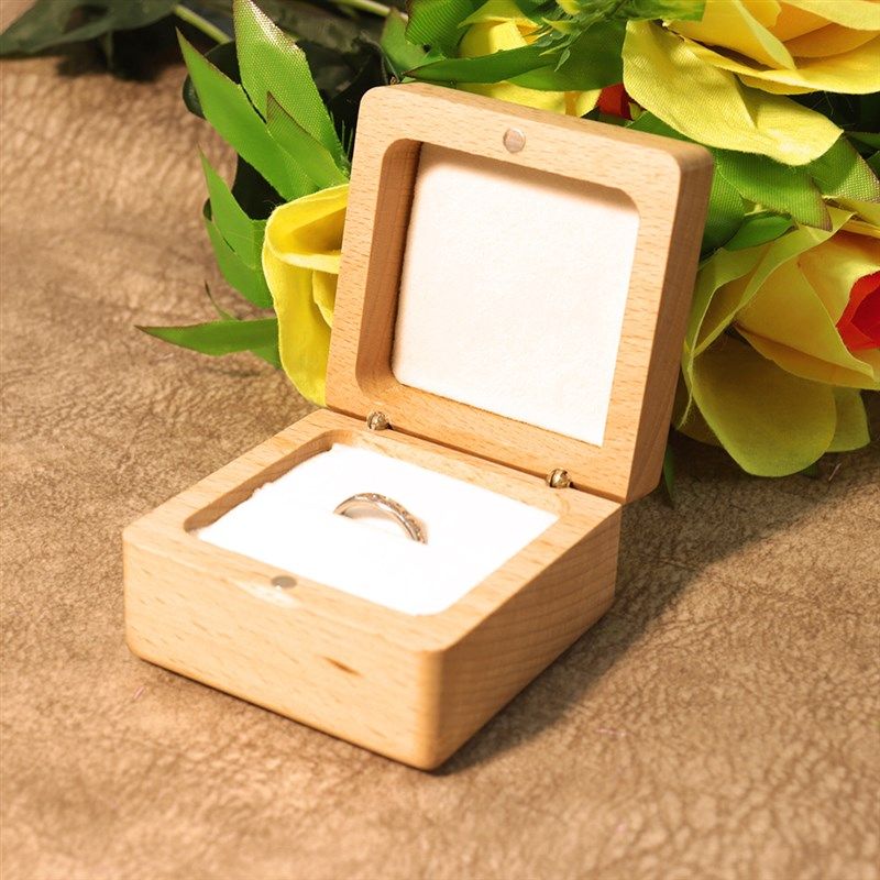 榉木求婚对戒盒加大加宽单戒婚礼耳钉首饰包装收纳礼品盒圆角木盒,包装,首饰包装,淘宝优惠券,粉丝福利购,淘宝优惠卷