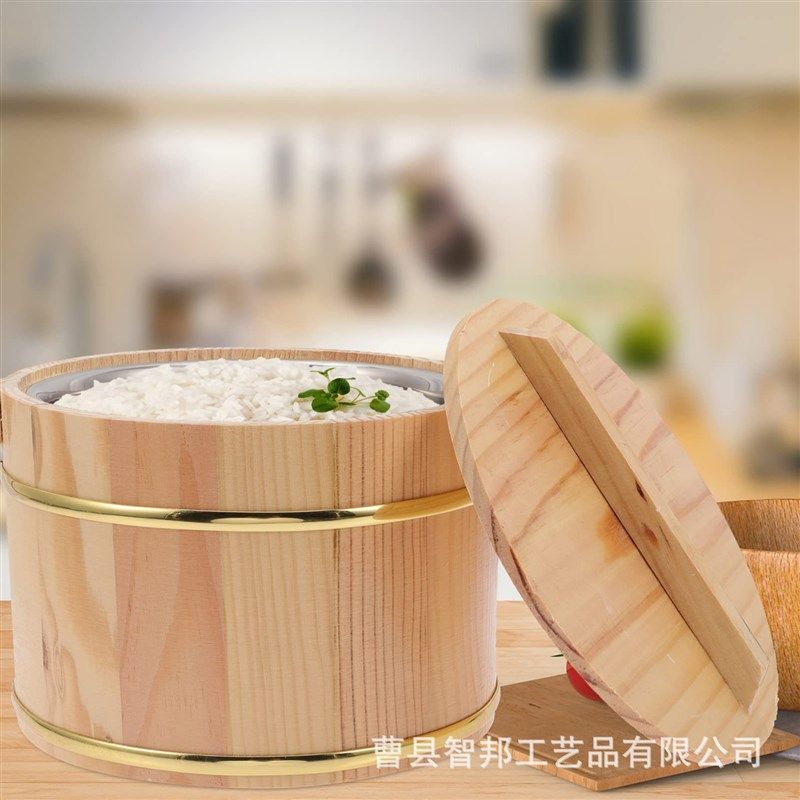 木桶饭寿司桶家用盖浇饭商用餐具饭盒蒸饭桶木蒸子蒸格