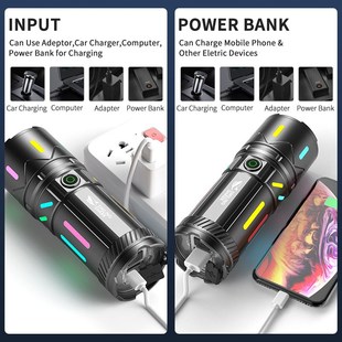 Outdoor zoom high brightness white laser flashlight