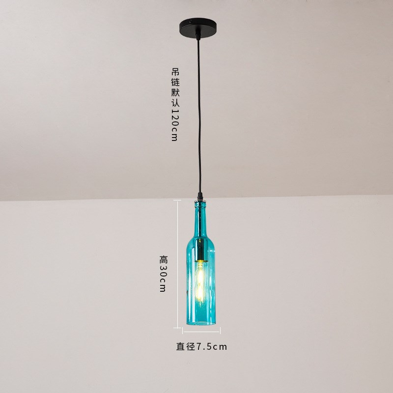 酒吧台吊灯复古工业风酒瓶装饰餐厅理发店创意个性铁艺术玻璃灯具