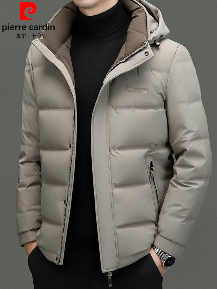 皮尔卡丹男款羽绒服冬季2025新款中年男宽松连帽加厚爸爸外套保暖