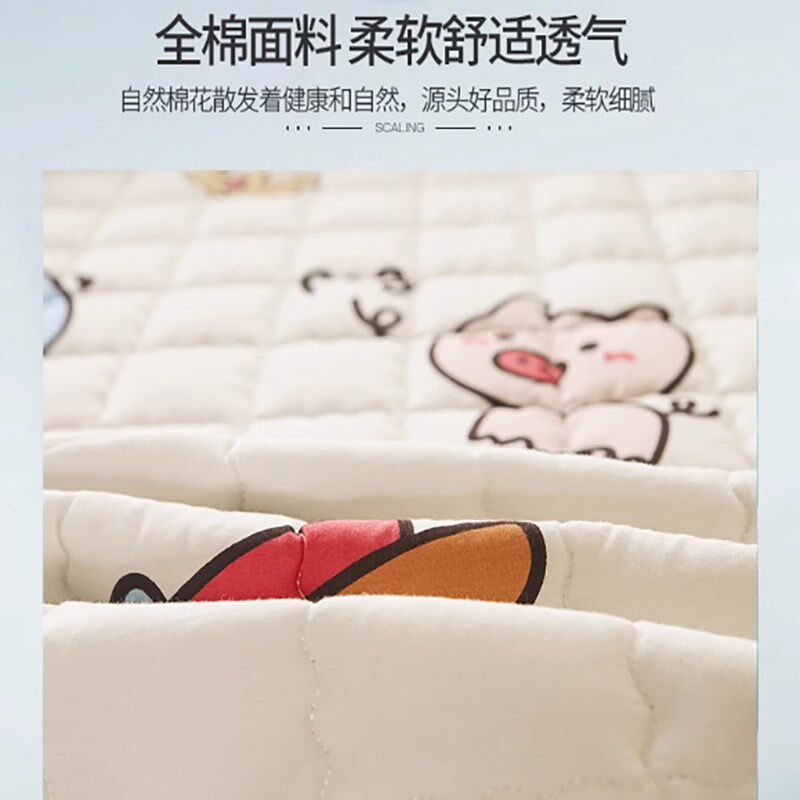 纯棉爬爬垫婴儿加厚家用无甲醛宝宝爬行垫折叠地垫保护布套可机洗
