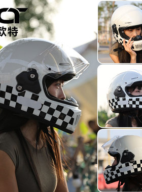 DOT蒂欧特复古头盔男女摩托车全盔机车复古巡航头盔蓝牙四季3C