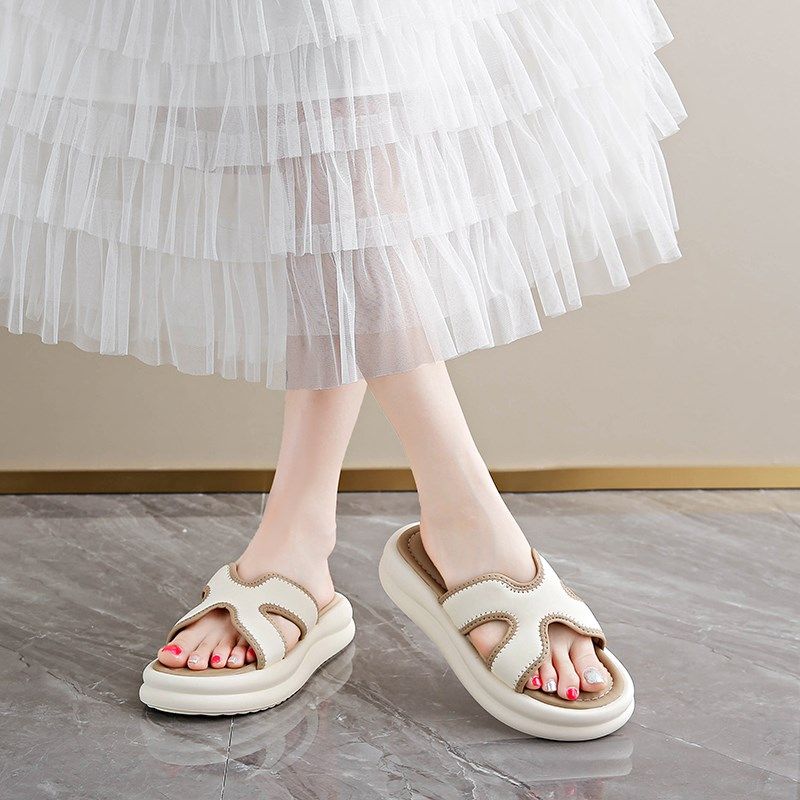 法式平底凉拖鞋女士夏外穿2025新款时尚休闲P软底孕妇妈妈一字凉,女鞋,一字拖,淘宝优惠券,粉丝福利购,淘宝优惠卷