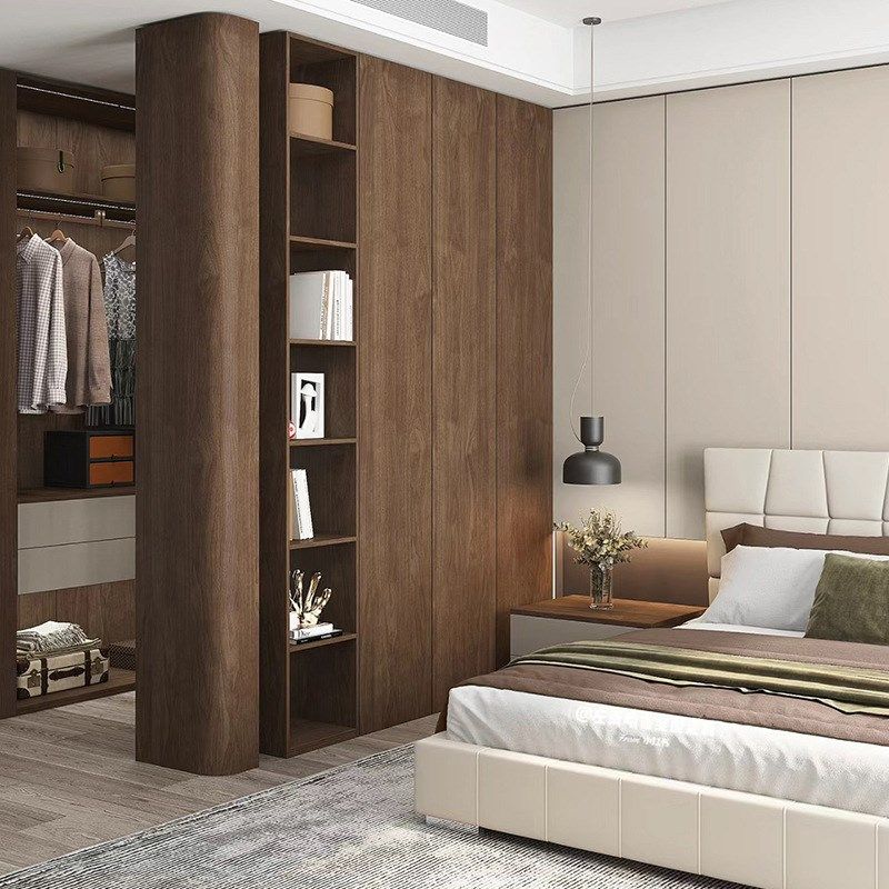 黑胡桃木卧室书桌大空间存储衣柜B步入式落地原木纯实木对开门衣,住宅家具,自由组合衣柜,淘宝优惠券,粉丝福利购,淘宝优惠卷