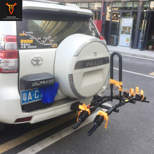 拖赢 适用于霸道 普拉多 FJ120 FJ150方口车载自行W车架单车架背