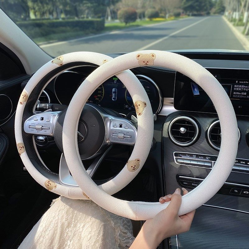 汽车方向盘四季通用爱卡通夏季亚麻防滑吸汗汽车装饰车把女,汽车用品/电子/清洗/改装,方向盘套,淘宝优惠券,粉丝福利购,淘宝优惠卷