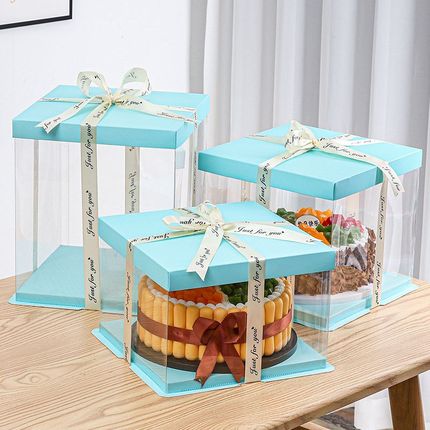 透明蛋糕盒子包装盒4寸6寸7寸8寸9寸10寸11寸12寸13寸单双层加高