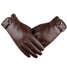 2018 winter glove pu leather phone screeMn touch men gloves