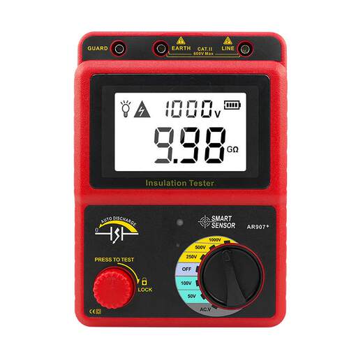 表希玛AR907  绝+缘电阻测试仪AR907+数字兆欧绝缘电阻表1000V