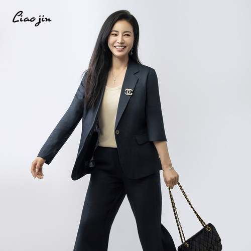 高端100%汉麻西服外套女