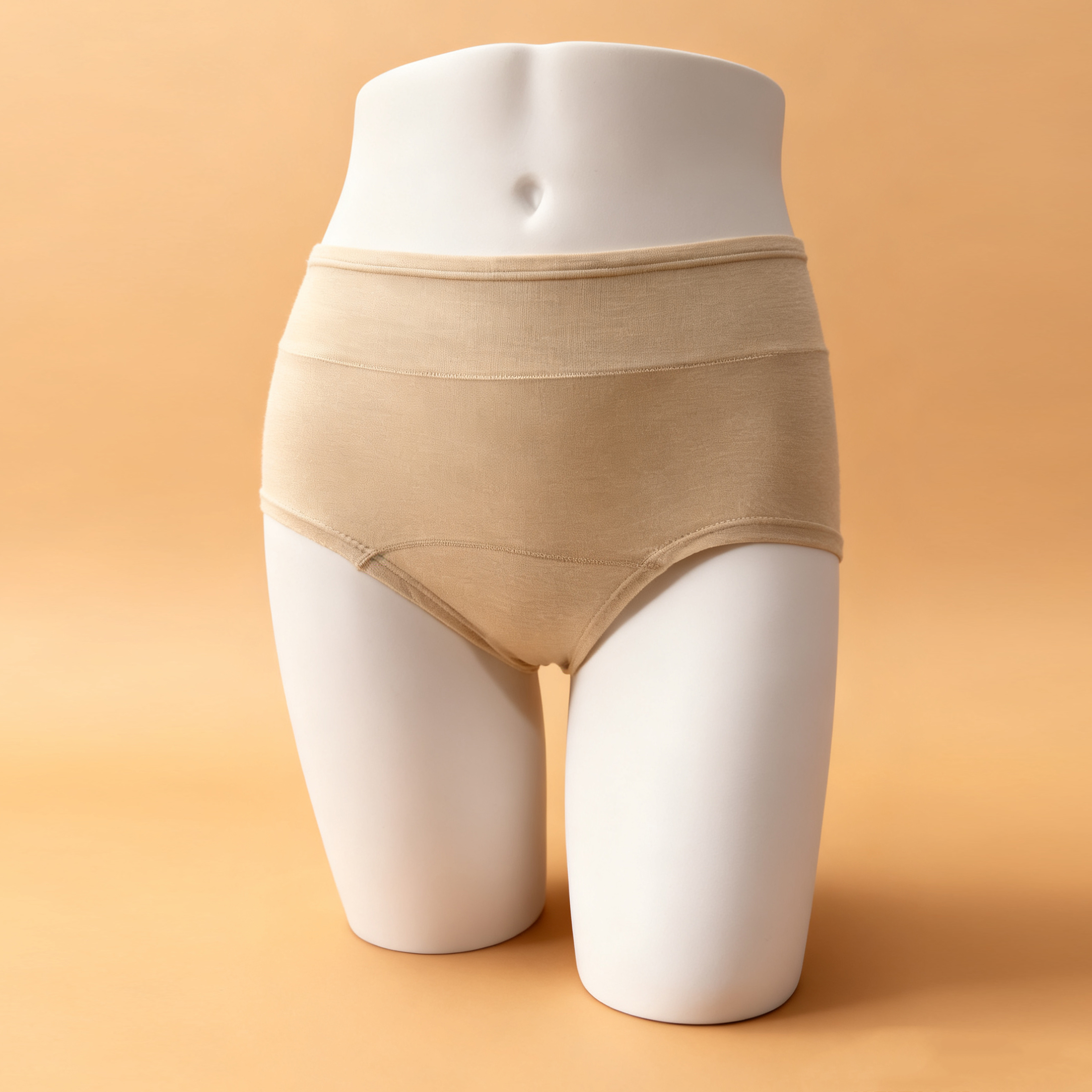 辽锦柞蚕丝三角内裤女士中高腰原色抑菌舒适透气