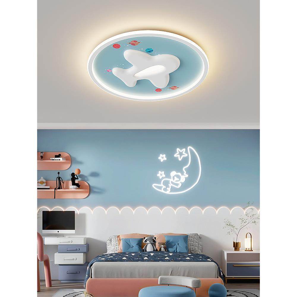儿童房卧室灯2023新款创意卡通吸顶灯现代男孩女孩简约温馨卧室灯
