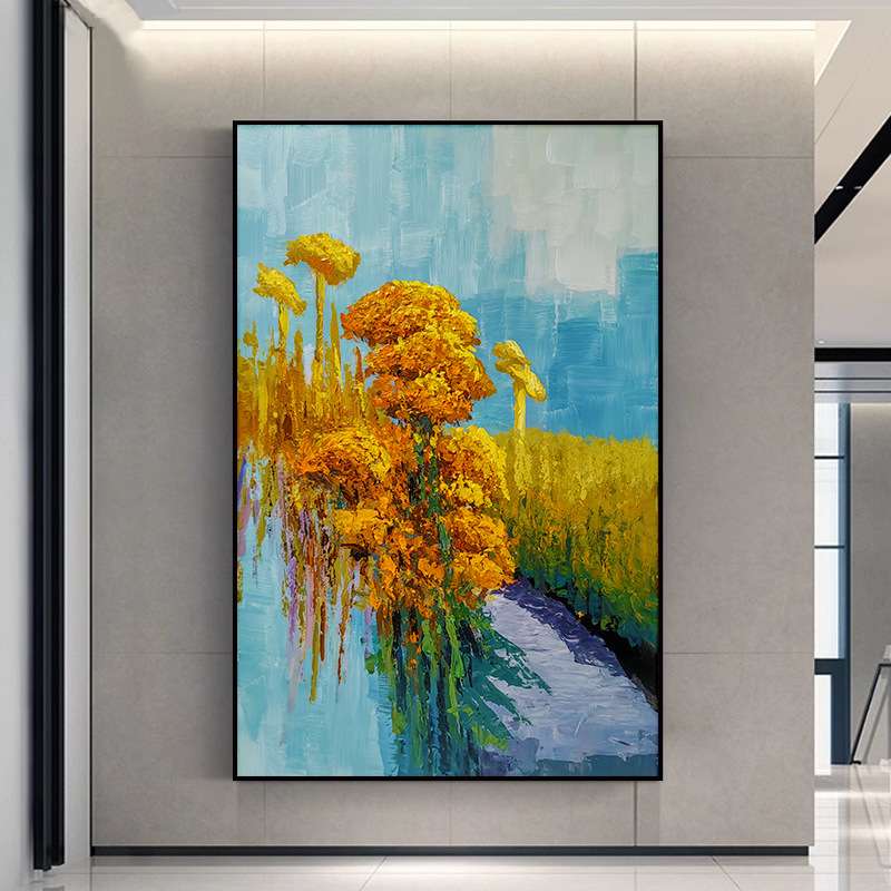 美式田园风景装饰画欧式玄关墙面挂画招财风水走廊过道仿油画壁画图片