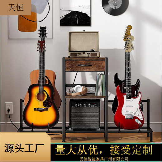 吉他架乐器收纳架带抽屉乐器储物架结构简单易安装吉他架子批发