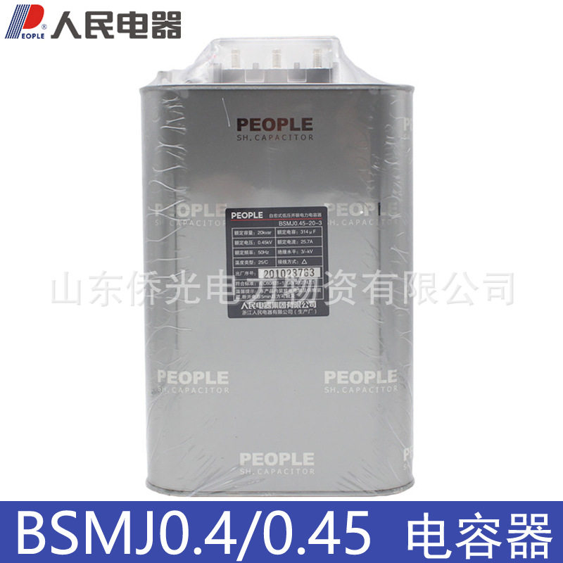 人民电器BSMJ0.45-203040-3自愈式低压电力电容器450V