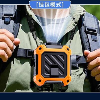 爆款M210高速挂腰风扇户外长续航户外风扇带移动充电LED灯