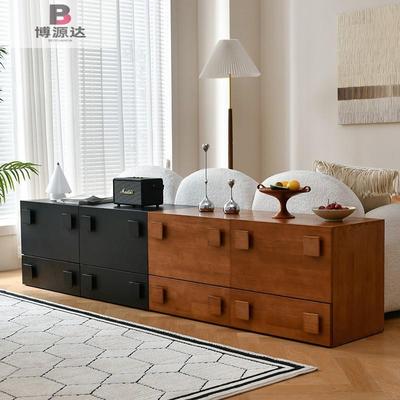 中古实木客厅斗柜靠墙储物柜复古餐边柜卧室床头落地卡门柜电视柜