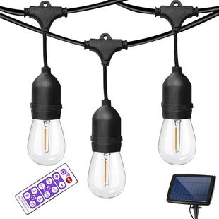 现货太阳能灯串户外防水E27彩灯庭院圣诞节日装 饰S14灯串15米