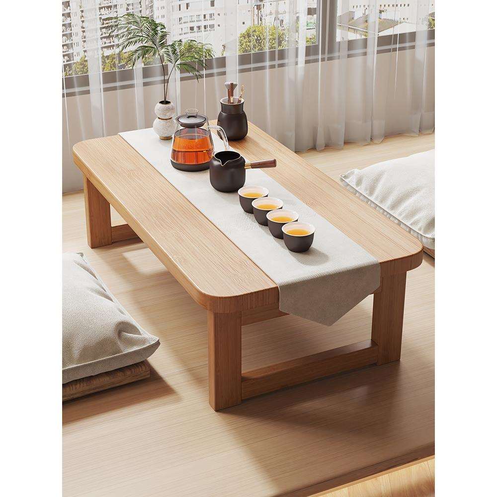 *飘窗桌实木炕桌家用榻榻米小茶几床上学习折叠书桌宿舍电脑矮桌