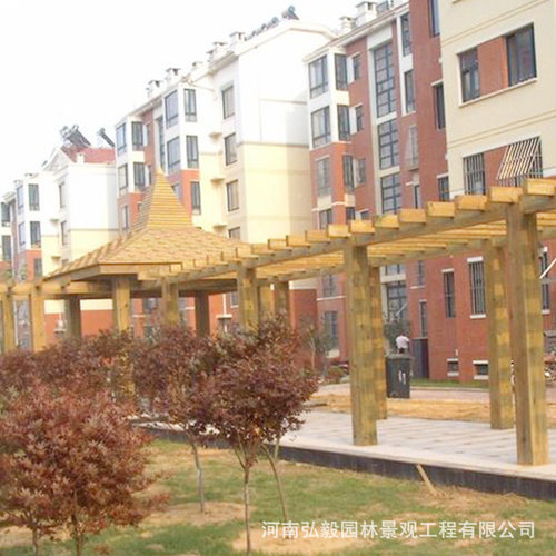 厂家供应河南防腐木廊架 景观走廊 景观廊架 花架廊架