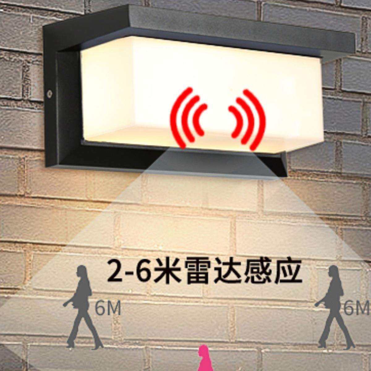 超亮壁灯人体感应雷达红外声控大功率户外防水阳台庭院墙灯庭院灯