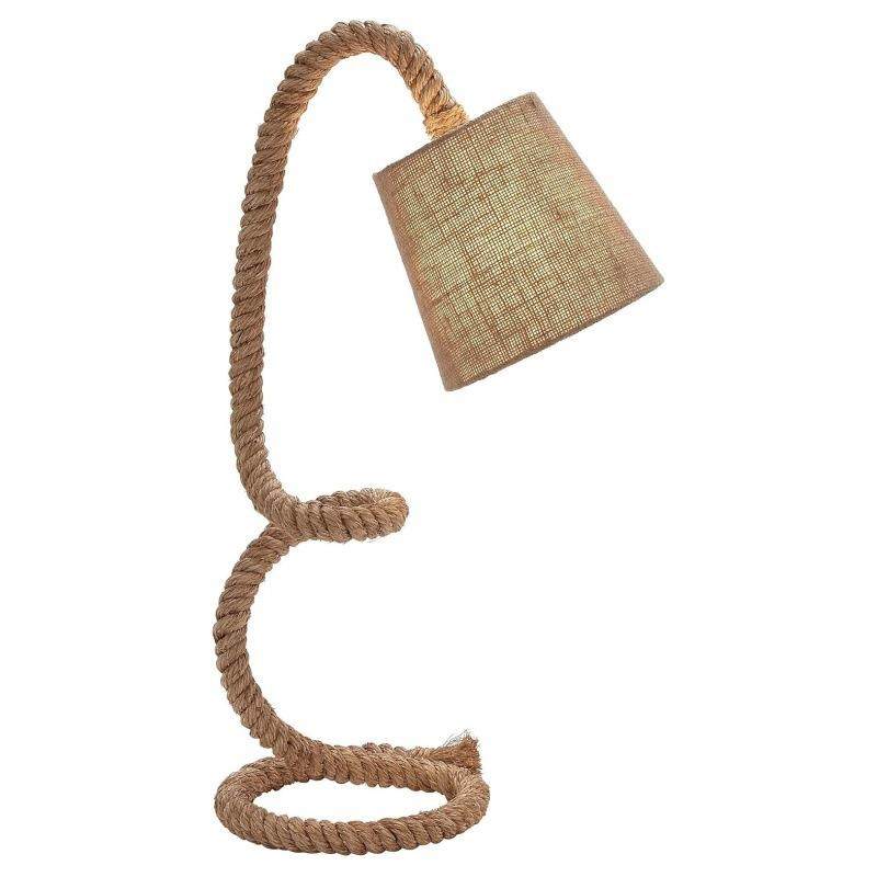 创意麻绳落地灯美式复古螺旋造型灯卧室书房布艺灯罩个性装饰灯