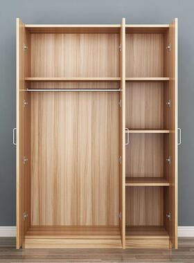 家用大衣柜现代经济型实木质板式卧室出租房简易收纳儿童组装衣橱