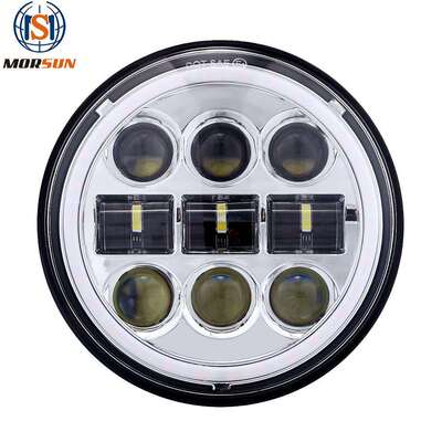 承光电子5.75寸哈雷大灯哈雷led前大灯45W机车改装双色前照灯