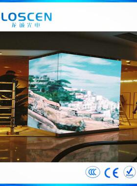 室内全彩LEDP2P2.5P3显示屏拐角屏led转角屏直角屏四方柱子屏