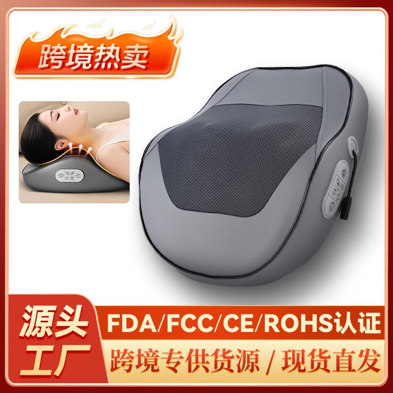 电动肩颈腰部按摩仪揉捏指压热敷助睡眠腰颈两用按摩器按摩枕