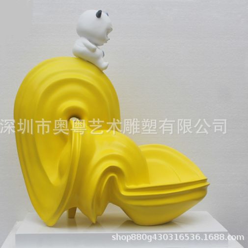 彩绘抽象雕塑摆件酒店大堂样板房客厅艺术摆设玄关现代桌面装饰品