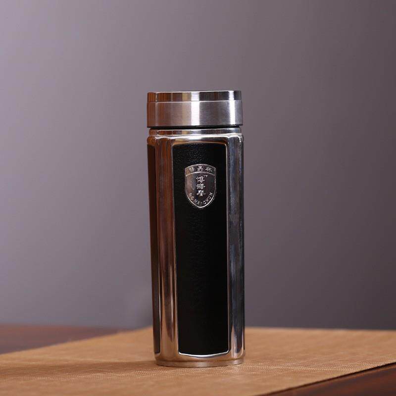 真皮光盖保温杯黑紫砂杯大号紫砂原矿全手工雨中砂紫砂一件代