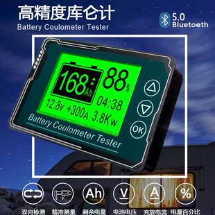 蓝牙库仑计电量显示器磷酸铁锂电池高精度双向检测房车电量显示表